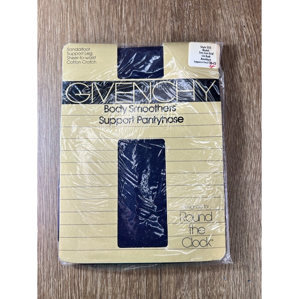 Givenchy Body Smoothers Support Pantyhose Amethyst Purple Style 555 Vintage 1983